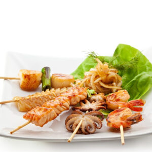 Seafood skewers